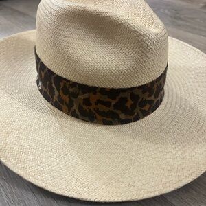 Freya Cream Hat with Brown Leopard Band